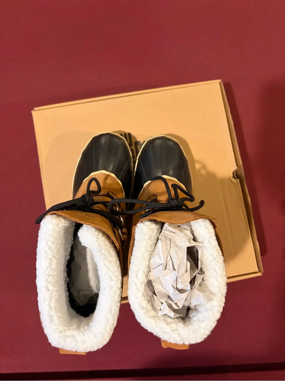Men's Winter Boots - Brown/Tan with Black Rubber Toe sz 7